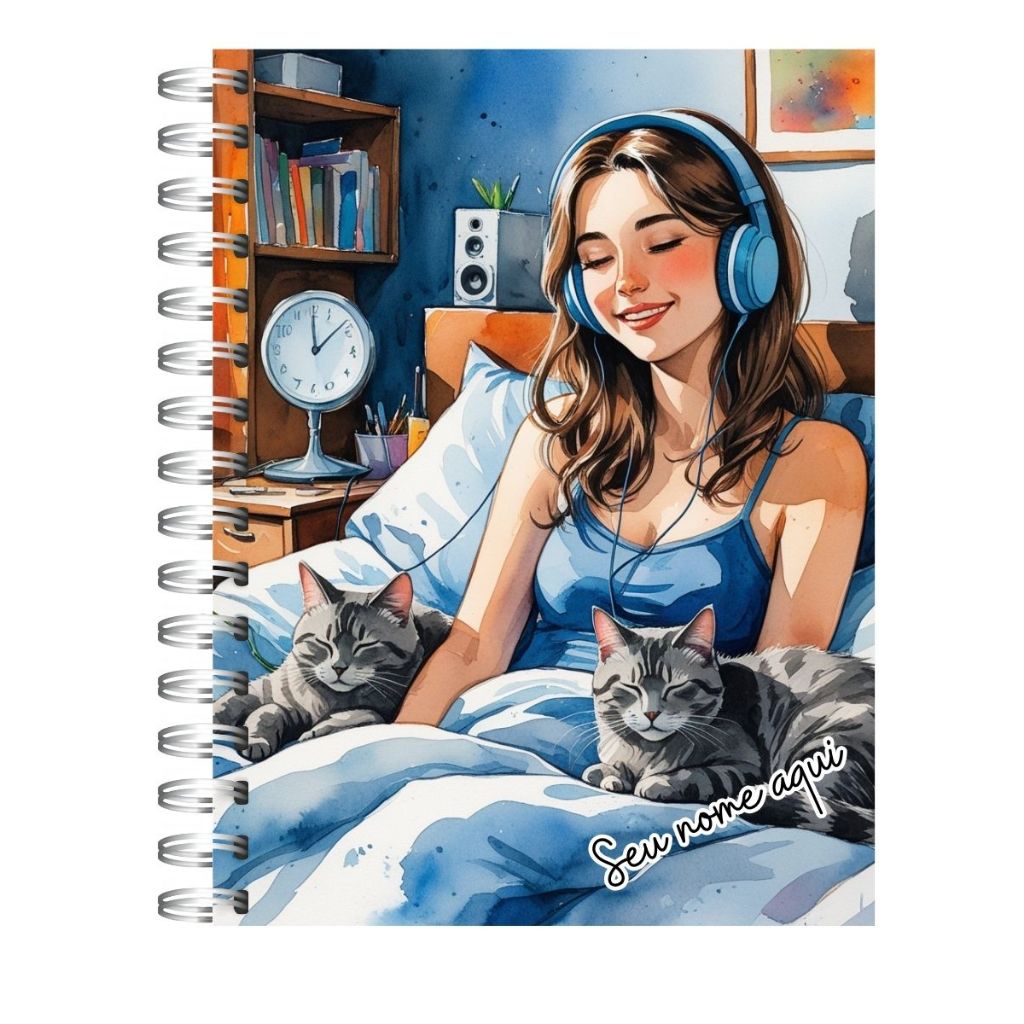 Agenda Azul Meu Som, Minha Vibe – Estilo, Música e Organização |1 ou 2 dias por página |bonita linda
