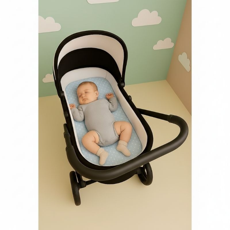 Imagem Colchão para carrinho Moises Colchonete carrinho com fronha  Menino e Menina