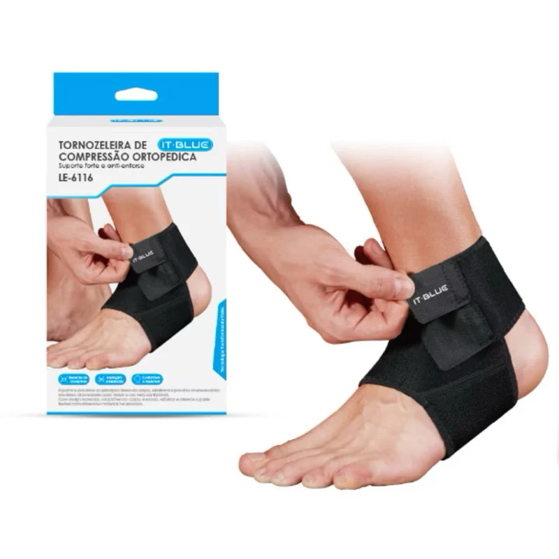 Tornozeleira de Compressão Ortopédica LE-6116 | Alívio da Dor e Estabilidade |Esporte e Reabilitação