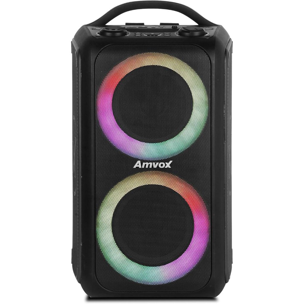 Amvox Caixa de Som Amplificada ACA 600 Bagvox Black - 600W RMS, Bluetooth, Equalizador, USB, Bateria Recarregável