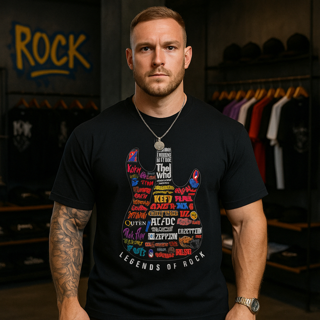 Camiseta Masculina Algodão Camisa casual Guitarra Tecido 30.1 Leve Resistente Confortável Caimento Perfeito