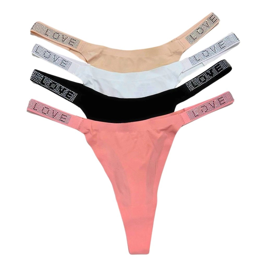Kit 2 Calcinha Sem costura | Fio Dental Strass Love Secret Victoria's Secret - I