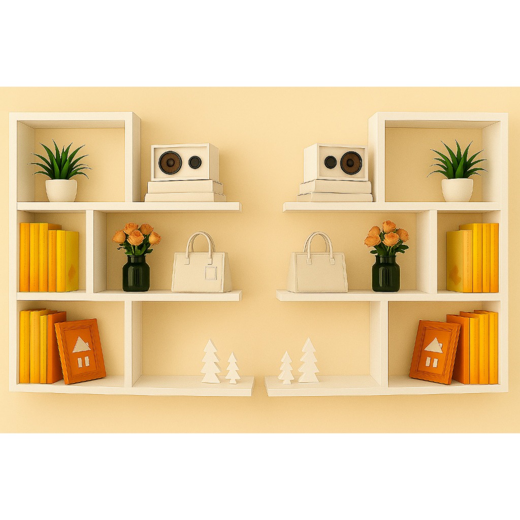 JOGO KIT 2 PRATELEIRA NICHO 90X70CM MODERNA IDEAL PARA SALA ESCRITORIO QUARTO E AMBIENTES SOFISTICADOS MOVEIS CABECEIRA