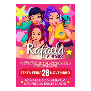 Convite ADESIVO para Agenda Escolar Guerreiras KPOP HUNTRIX - 9x6cm Papel Fotográfico 130m/g em Oferta na Shopee