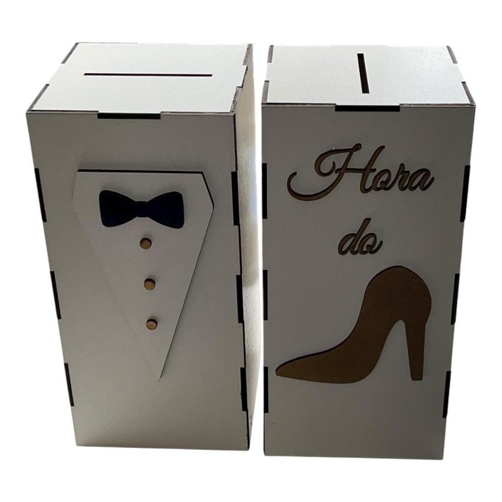 01 Caixa Cofre hora Sapatinho e 01 Caixa Cofre Hora Gravata Casamento Dinheiro em Oferta na Shopee