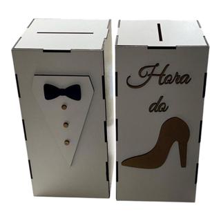 01 Caixa Cofre hora Sapatinho e 01 Caixa Cofre Hora Gravata Casamento Dinheiro em Oferta na Shopee