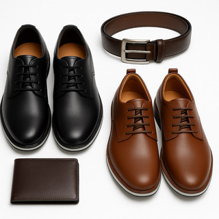 kit 2 Pares sapato cinto+ carteira masculino oxford casual trabalho festa