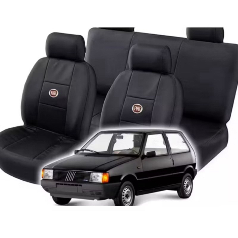 Kit com Capa De Banco Couro Courvin Fiat Uno 1994/95/96/97/98/99/00
