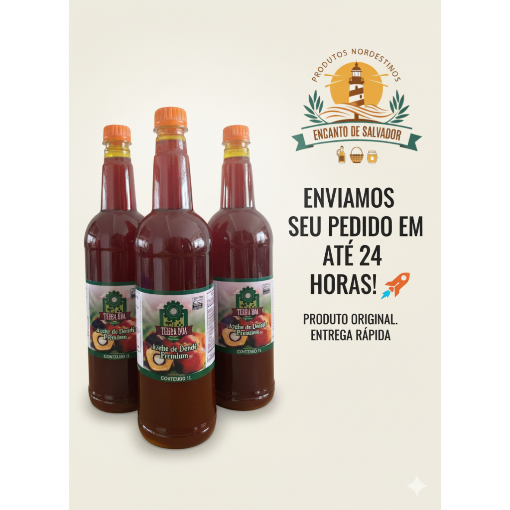 Azeite de dendê Terra Boa 1 litro Premium, puro e encorpado de Valença - O melhor da Bahia em Oferta na Shopee