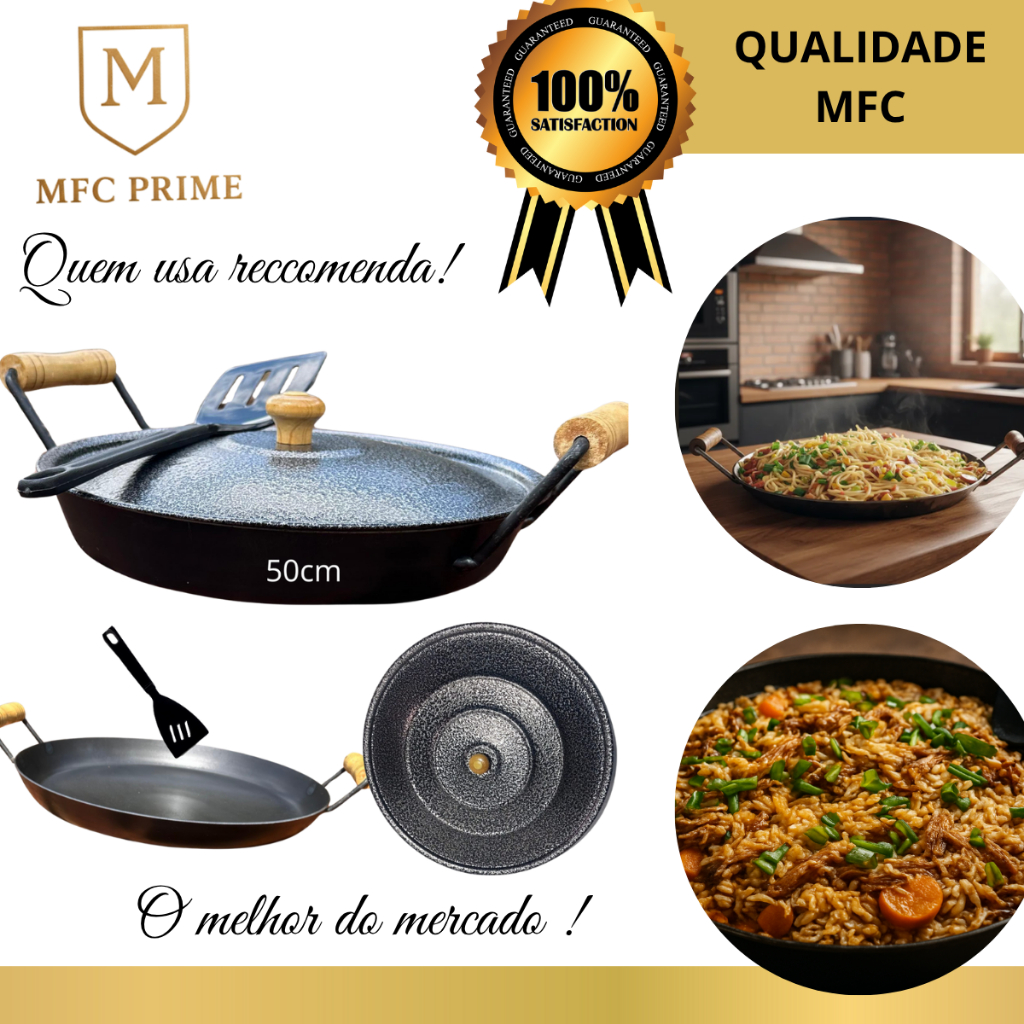 Tacho Disco Arado Grande 50cm com Borda e Tampa Premium Paelleira Churrasco Estilo Rústico Original