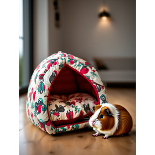 Cama Toca 2 em 1 para Porquinho da Índia Design Dobrável e Confortável, lavável em Oferta na Shopee