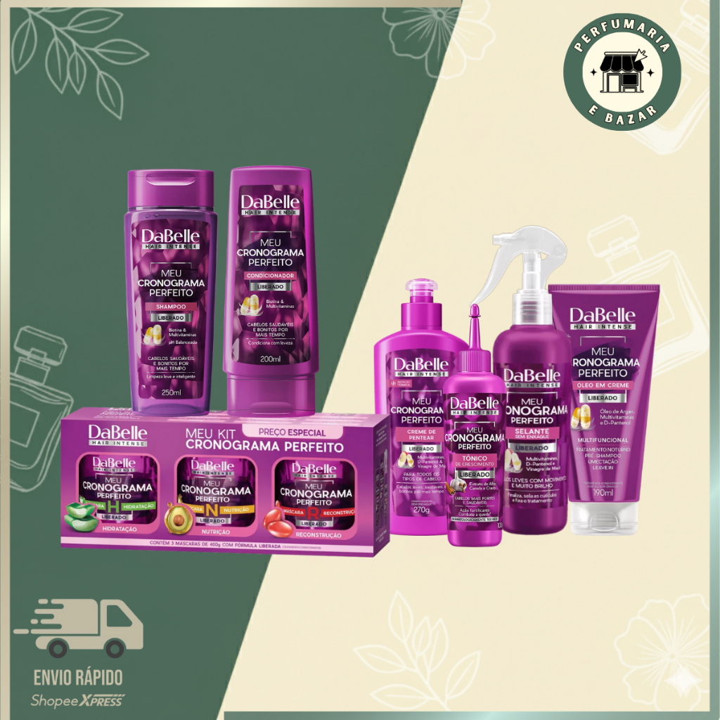 Kit Dabelle Meu Cronograma Perfeito (9 itens). em Oferta na Shopee