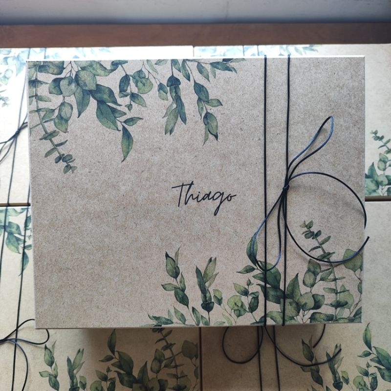 Caixa de MDF Personalizada Retangular Folhagens para Presente, Casamento, etc em Oferta na Shopee