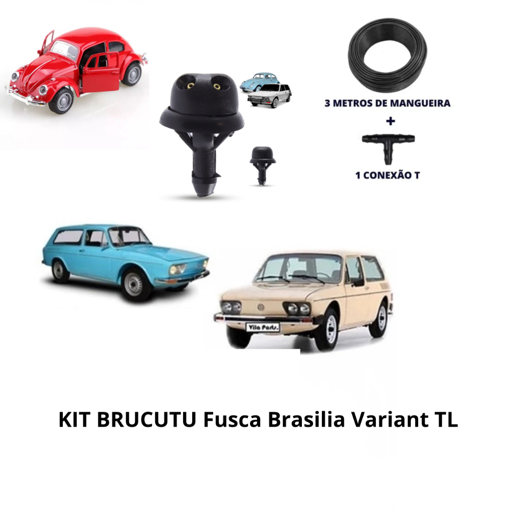 KIT Brucutu Esguicho do Limpador de Parabrisa Volkswagen Fusca Brasilia Variant TL