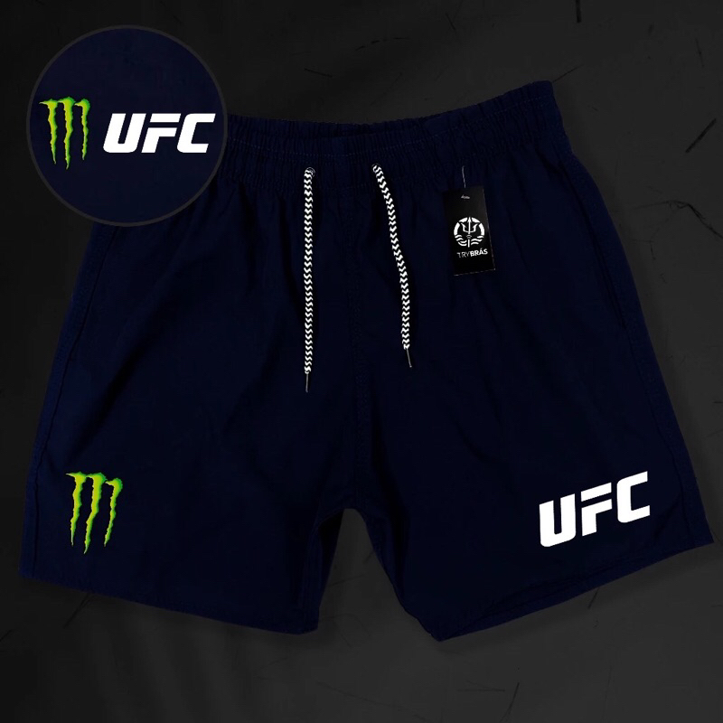 Bermuda Esportiva de Elastano Masculina - UF CMONSTER - Academia Corrida Skate Basquete Otaku