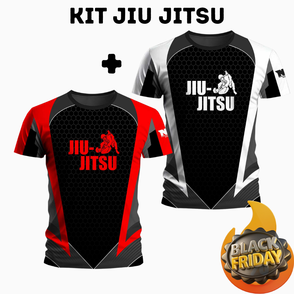 KIT 2 Camiseta Jiu-Jitsu Dry Fit BJJ Treino Academia – Leve, Confortável e de Secagem Rápida