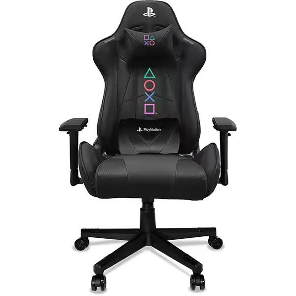 Cadeira Gamer PlayStation, com encosto inclinável e ajuste de altura, Preta, PA4