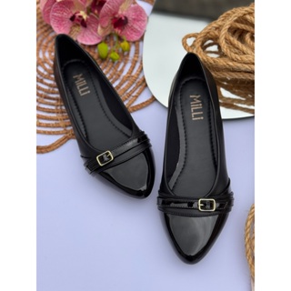 Sapatilha Feminina Milli Bico Fino Fivela Preto Trabalho Classico Elegante Moderna em Oferta na Shopee