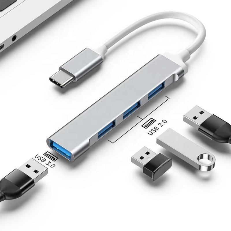 Adaptador Hub Tipo C USB 3.0 Com 4 Portas 5 Gbps OTG ORIGINAL Para Desktop Notebook Macbook