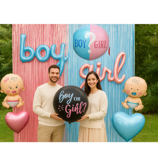 Kit Cortina Balão Metalizado Chá De Revelação Boy Girl em Oferta na Shopee