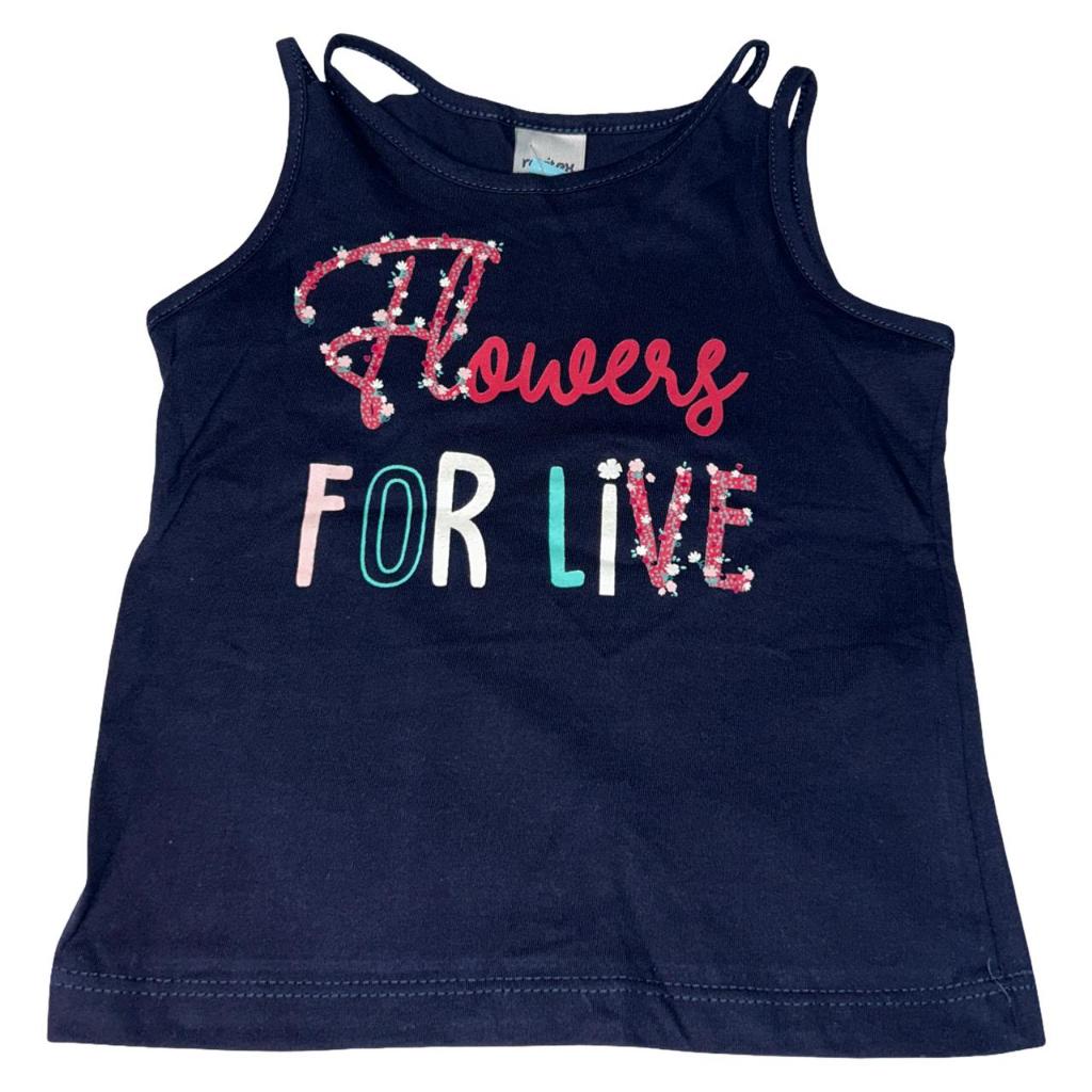 Blusa  infantil , feminina  regata -Tamanho 03  - Cor: azul - Marca:  rovitex