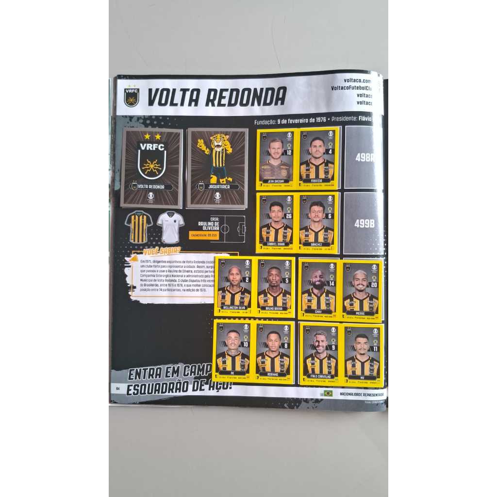 VOLTA REDONDA FIGURINHAS CAMPEONATO BRASILEIRO SÉRIE B 2025 ( VENDA POR UNIDADE ) ORIGINAIS PANINI