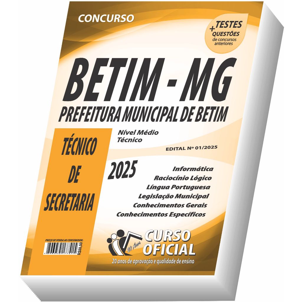 Apostila Prefeitura de Betim - MG - Técnico de Secretaria
