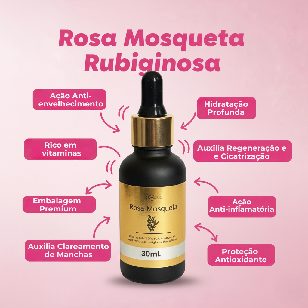 Óleo de Rosa Mosqueta Rubiginosa 100% Puro Original  - 30 mL em Oferta na Shopee