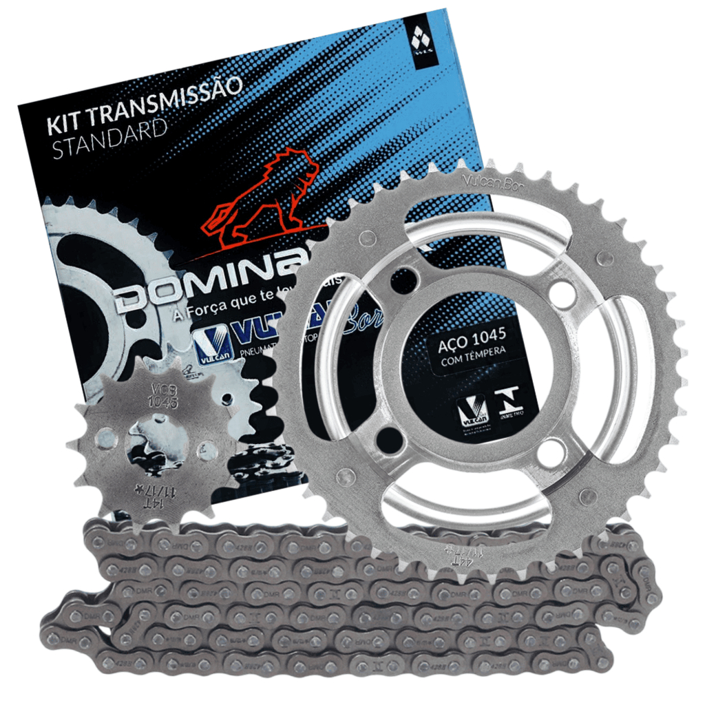 Kit Relação Transmissão Tração Moto Honda Cg 125 Titan (00 até 08) Ks/Es/Cargo (44T+14T+428H+116L)