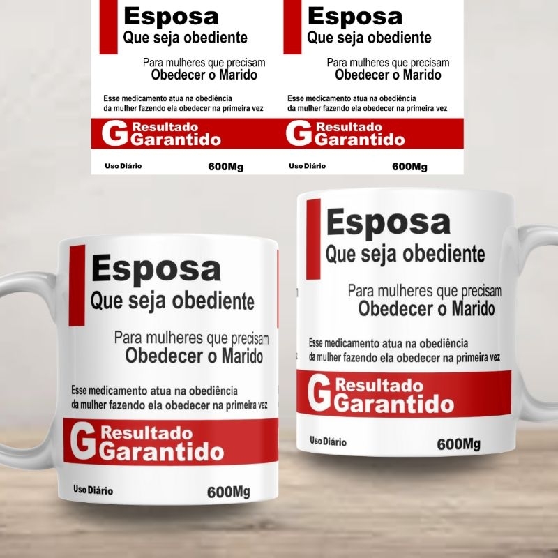 Caneca Personalizada Esposa Xícara 325ml Branca Cerâmica Porcelana Presente Lembrança