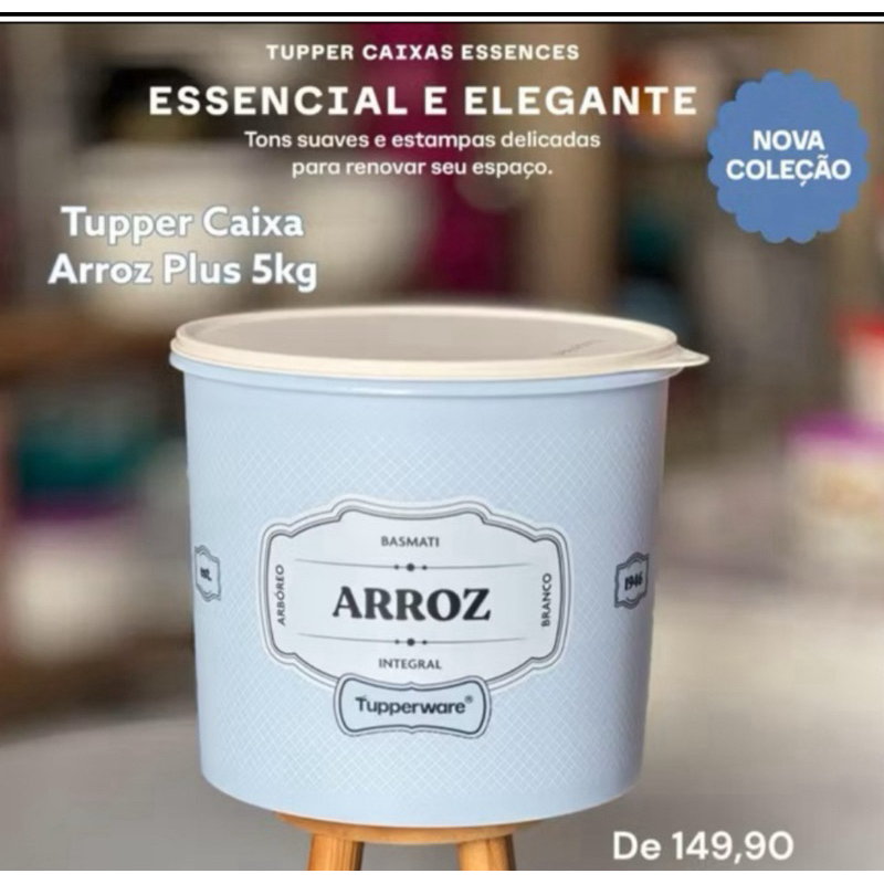 Caixa de mantimentos Tupperware original arroz farinha café sal tapioca