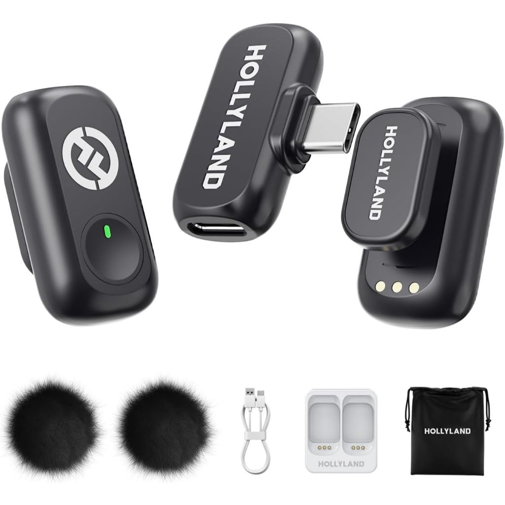 Hollyland LARK A1 Mini Duo Combo Microfone Sem Fio Mini para iPhone 15/16 e Android USB-C Microfone em Oferta na Shopee