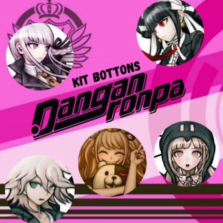 Kit bottons Danganronpa 1 e Danganronpa 2 - 3,8 cm