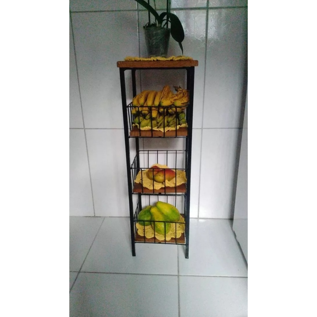 Fruteira Porta Filtro 3 Cestos PROMOÇÃO Fruteira Porta Filtro Rustica ENVIO IMEDIATO Porta Filtro em Ferro e Madeira