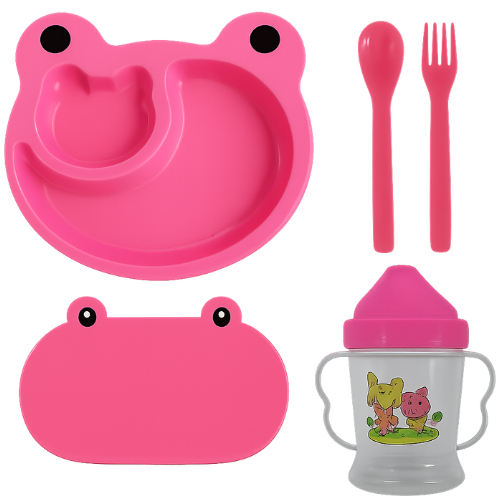 Kit Refeição Infantil 5 peças, Pratinho Infantil, Kit Alimentação bebê