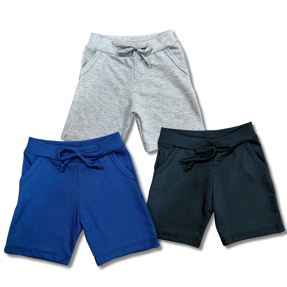 Kit 3 Bermudas Moletinho Bebê Shorts Infantil Menino Roupa De Calor Casual Tamanhos 1 2 3 Anos C