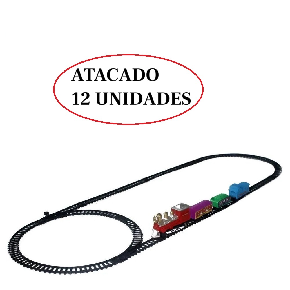 Trenzinho Clássico Ferrorama Eletrico A Pilha (ATACADO CX. COM 12UNIDADES)