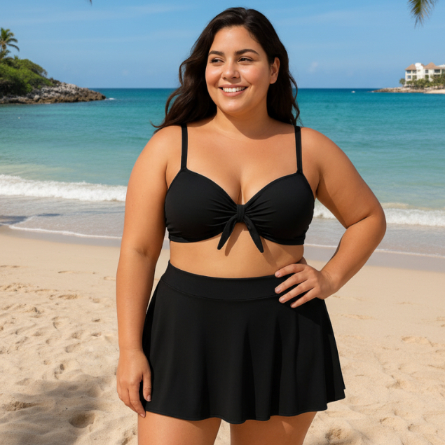 kit Biquíni Hot Pant Cintura Alta Com Sainha - Saída Praia - Moda Praia - Conjunto Saída Praia feminino