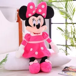 Brinquedo Minnie Mouse Pelucia Anti Alérgico Personagens Desenho Presente Criança Boneca Fofinha Natal Menina Rosa 30Cm
