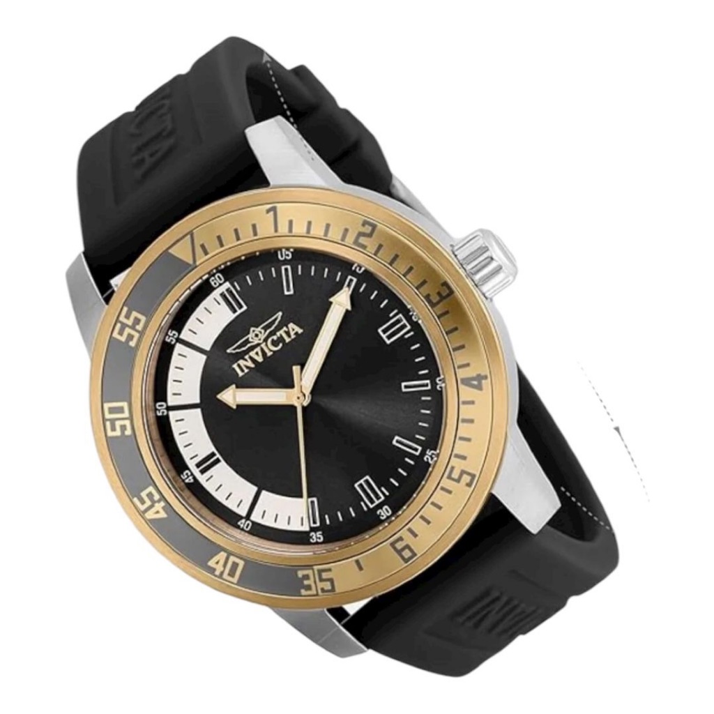 Relógio Masculino de pulso Invicta 12846 com correia de silicone cor preto bisel preto Original EUA