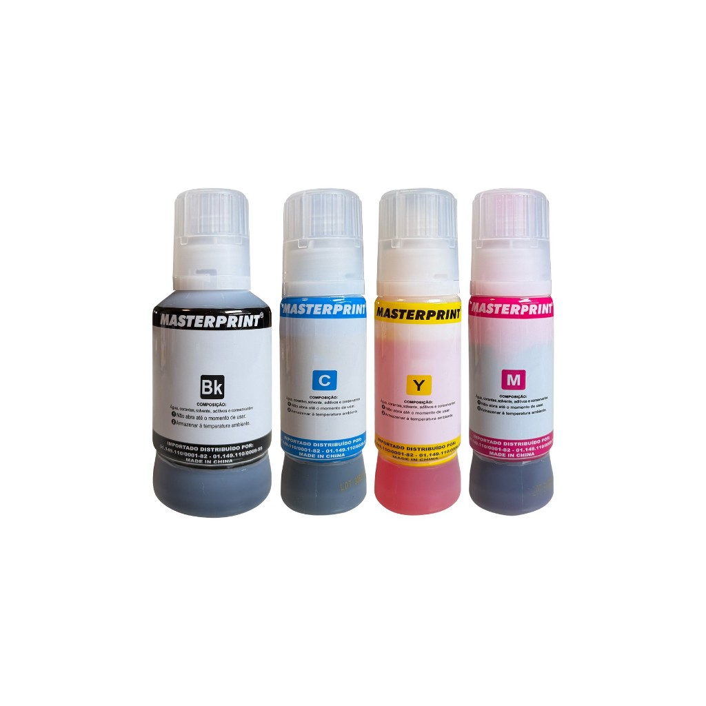 Kit 4 tintas Compatível Masterprint para uso em Epson L1250 L3250 L3210 L3150 L3110 L5290 L5190 em Oferta na Shopee