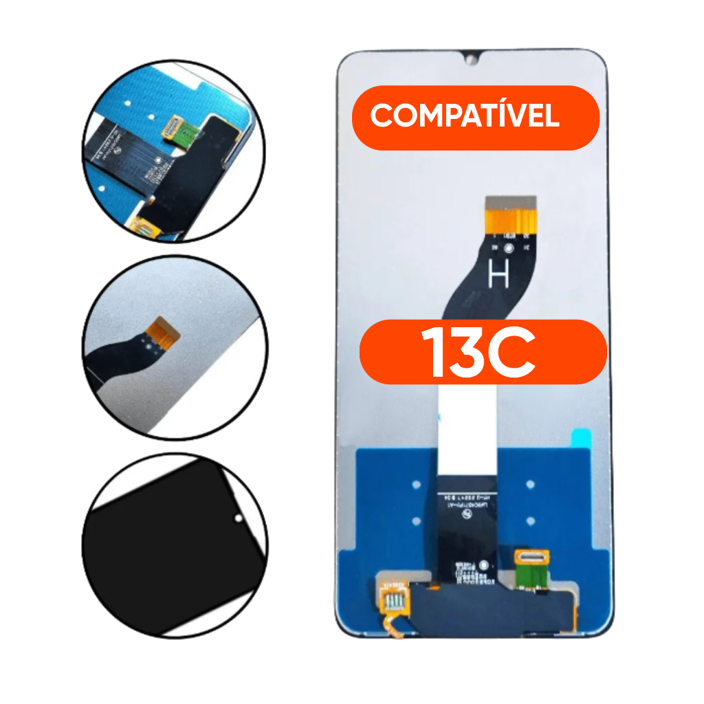 Tela Frontal Display Touch Compatível com Redmi 13c Poco C65 - detalhe