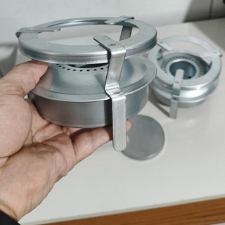 Fogareiro espiriteira fogão portátil a álcool sem pintura para camping, caminhoneiro, pesca sobrevivência