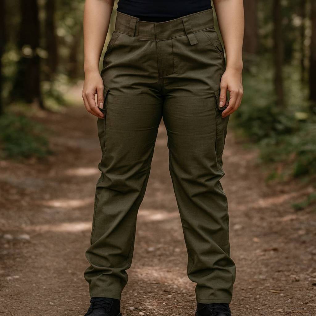 Calça Tática Feminina Bushcraft Trilha Camping Mato Cargo respirável proteção uv 50+  8 bolsos