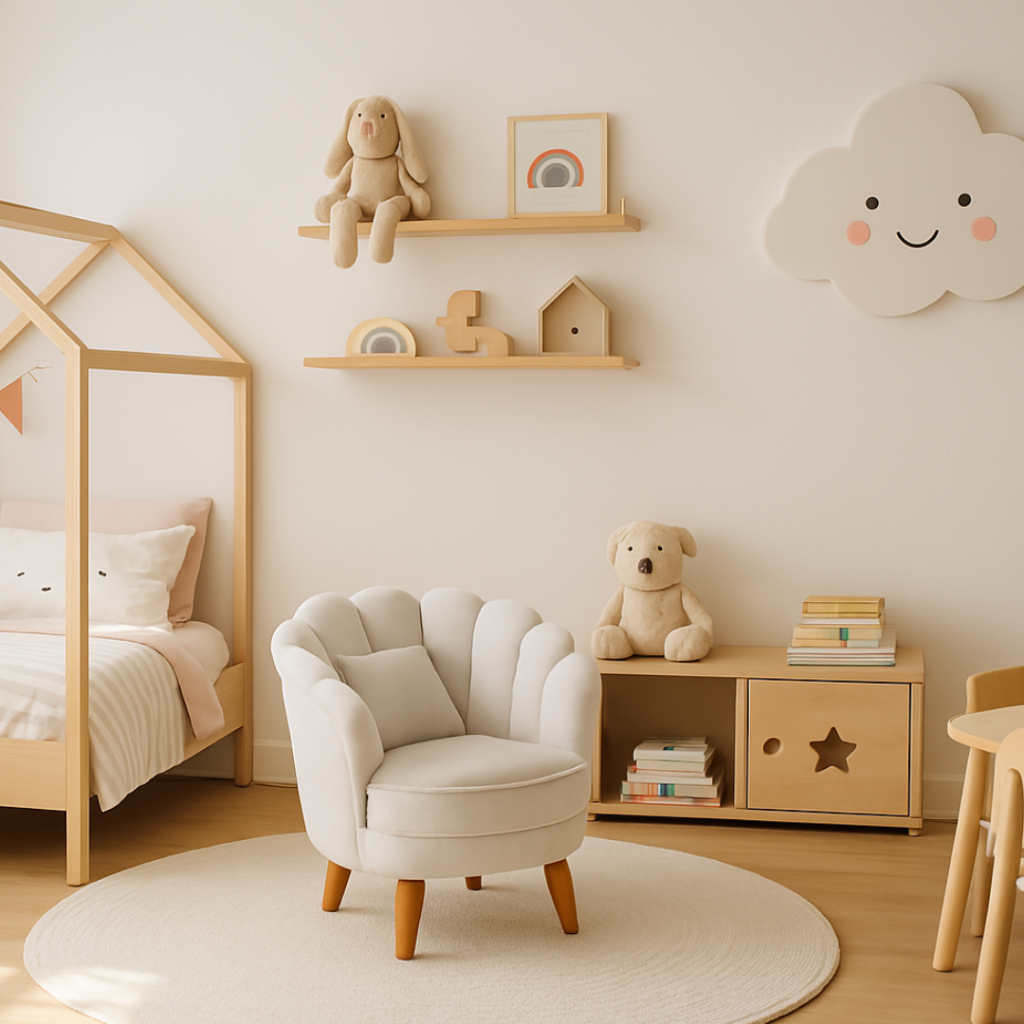 Poltrona INFANTIL Yasmim Decorativa Luxo Veludo/Corino Sala Salão Recepção - Belim Móveis