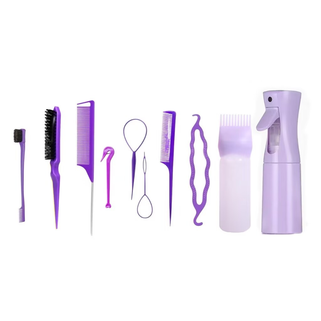 Kit 10/8/7/5 peças ferramentas para modelagem de cabelo com borrifador e ferramentas para tranças