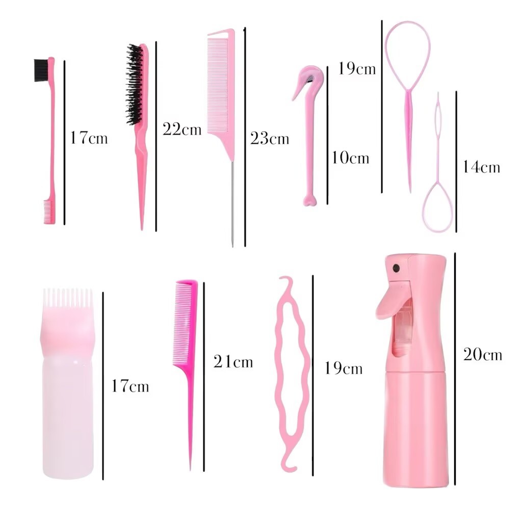 Kit 10/8/7/5 peças ferramentas para modelagem de cabelo com borrifador e ferramentas para tranças