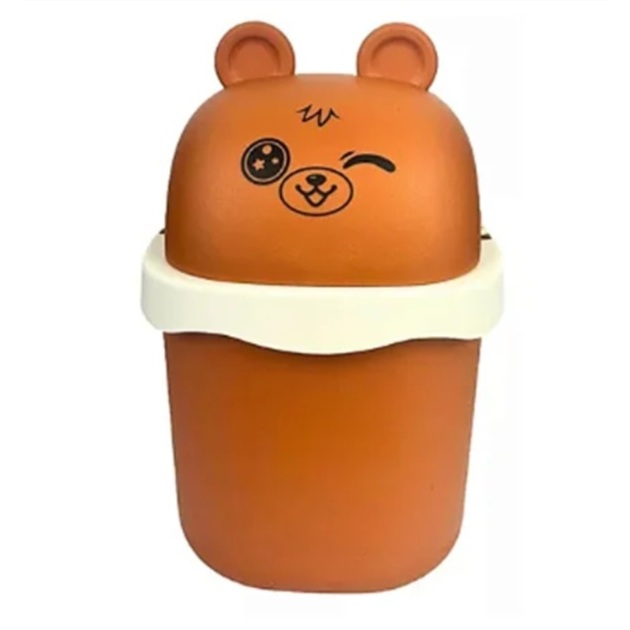 🧺 Mini Lixeira de Mesa com Tampa Automática – Coelhinho Fofo 🐰
