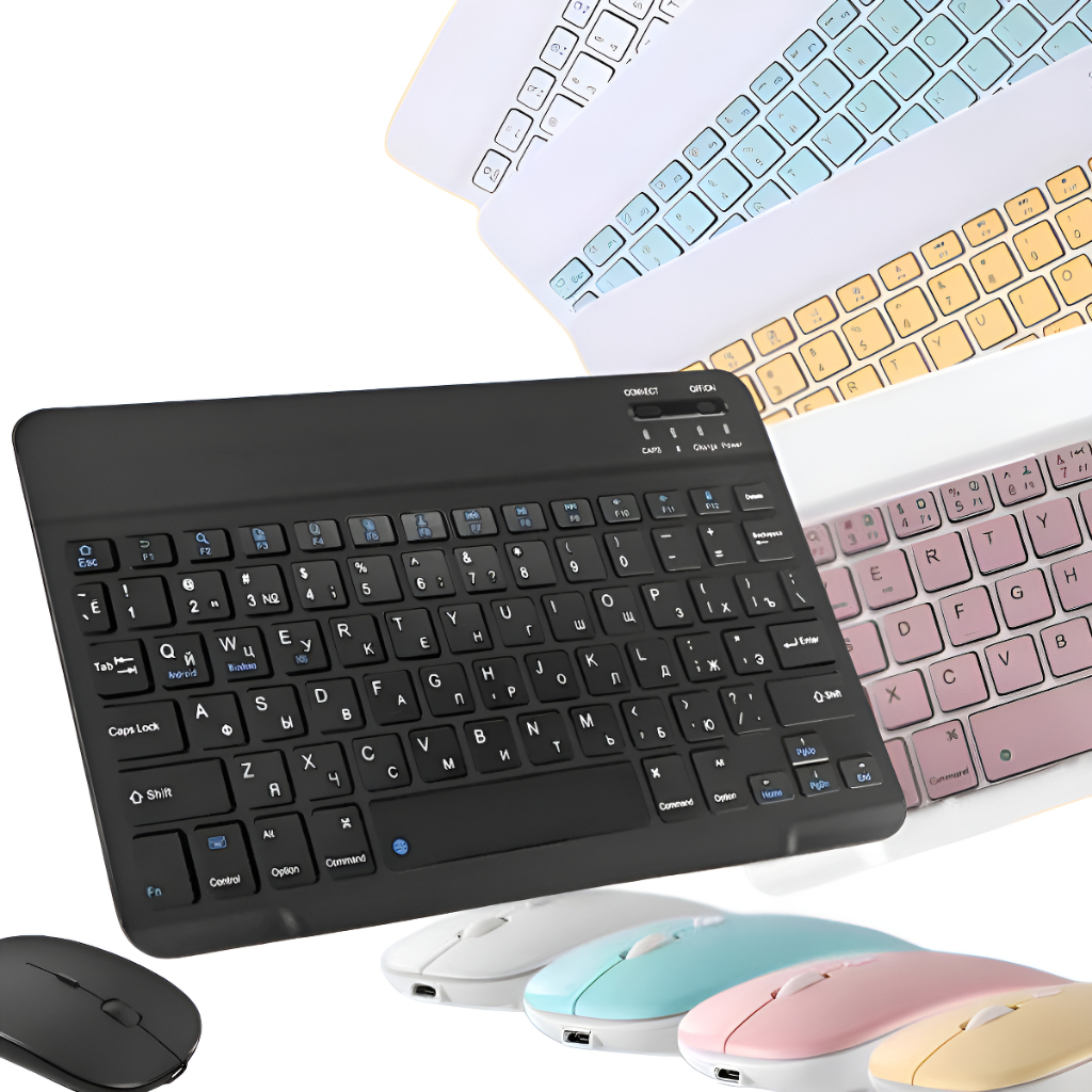 Kit Teclado e Mouse Sem Fio Bluetooth Recarregável + Pilhas Brinde – Design Slim, Silencioso e Confortável - PROMOÇÃO