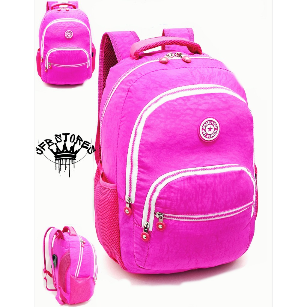 Mochila Juvenil Feminino Escolar Em Tactel Super Espaçosa Tm25